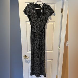 Jun & Ivy Blk and White Polka Dot Junpsuit